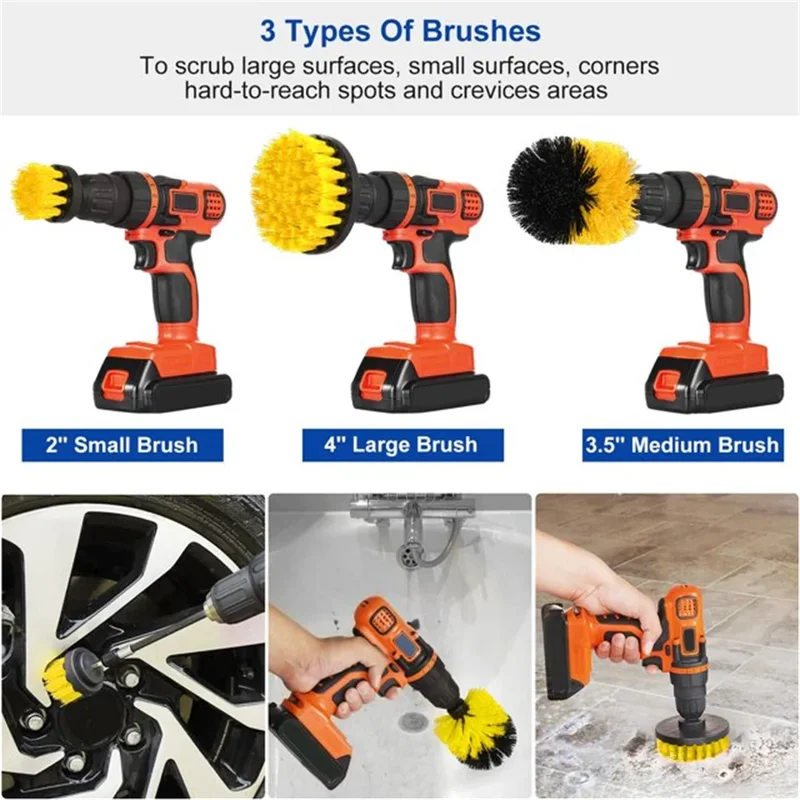 Power Tools Router - 3-teiliges Bohrbürsten-Set - Tragbares Reinigungswerkzeug-Kit für