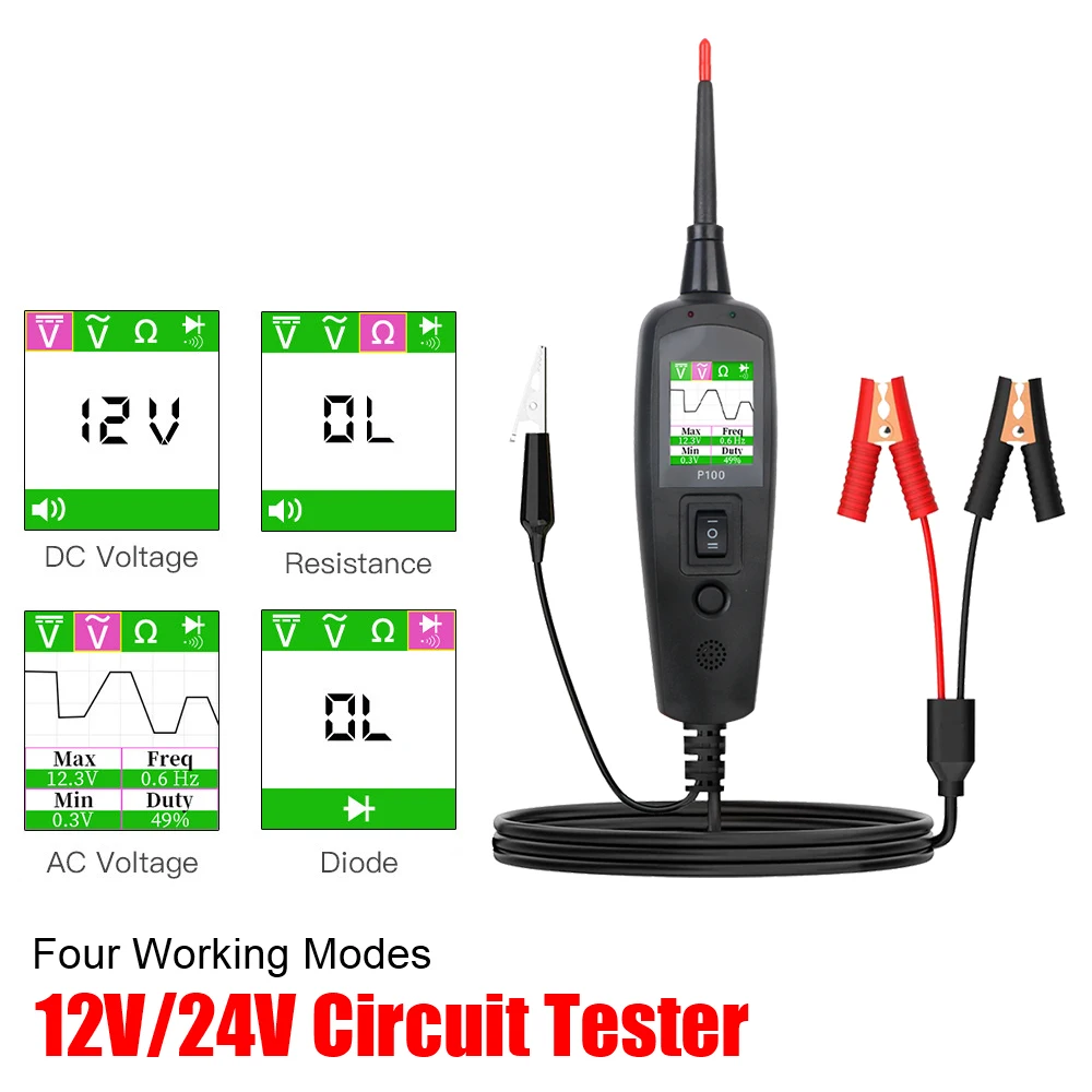 Power Tools Kits - P100 Kfz-Stromkreisprüfer 12V 24V Stromkreis-Sondenset Auto-LKW-Batterie