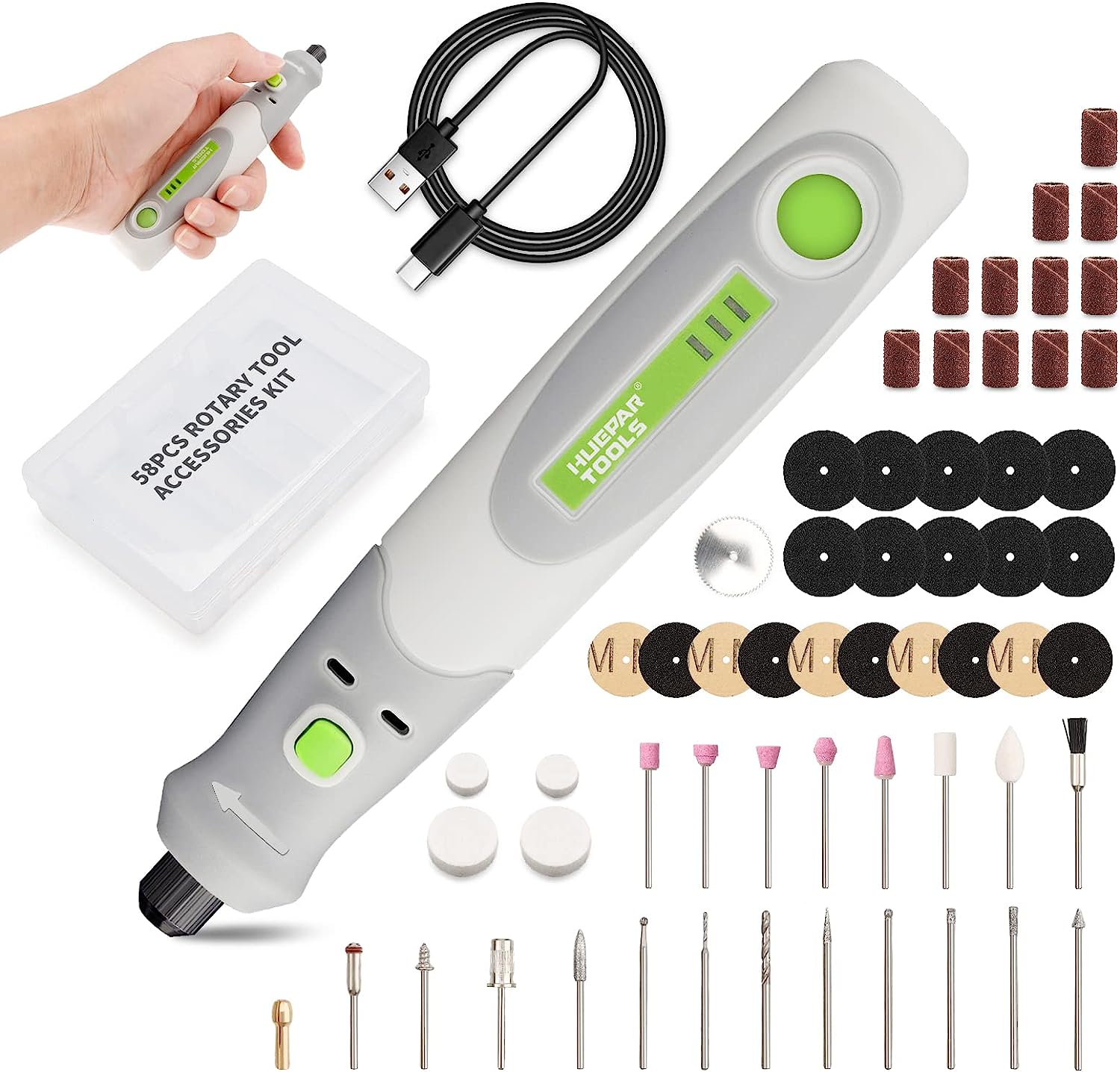 Power Tools Kits - Elektrobohrwerkzeug-Gravier polierer mit 4V Mini-Akku-Rotationswerkzeug-Set-Kit für