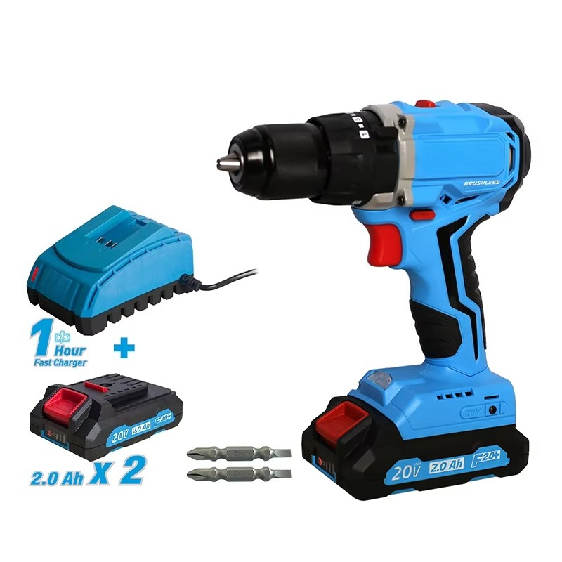 Power Tools Kits - 20V Kabelloser Bürstenloser Bohrschrauber Elektrowerkzeug-Set Lithium-Ionen